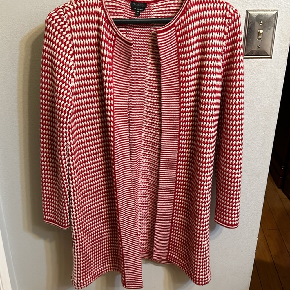 Talbots Red And White Patterned Jacket - image 6